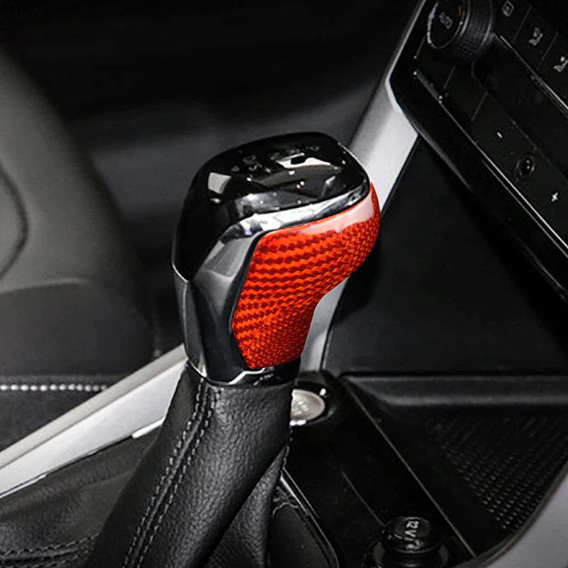 

Gear Head For Volkswagen Passat Polo T-Cross Tayron GTE Tacqua Accessories Real Carbon Fiber Interior Gear Shift Knob Cover Trim