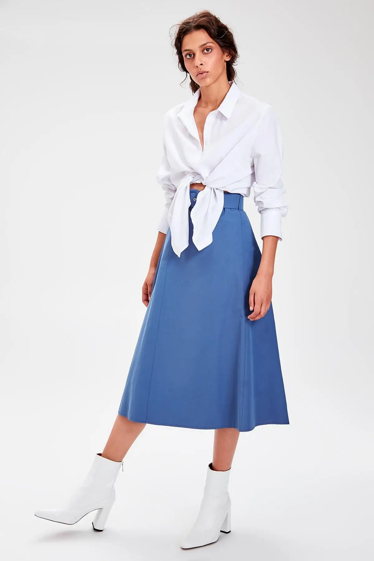 Trendyol Индиго юбка с деталями TWOAW20ET0098