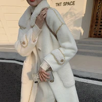xiaoxiang mingyuan coat winter new loose medium long imitation lamb wool fur integrated fur thick coat women