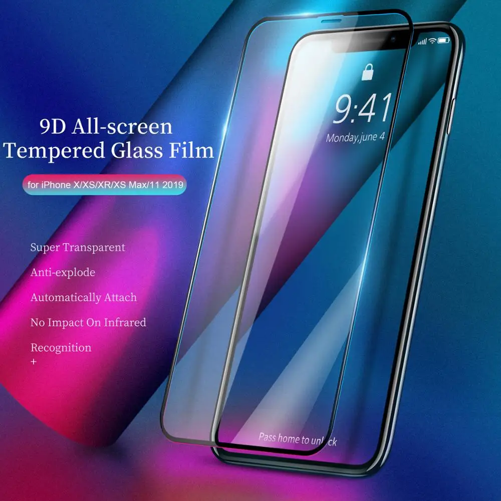 3D полное покрытие из закаленного стекла для iPhone 11 Pro на XR X XS Max защита экрана