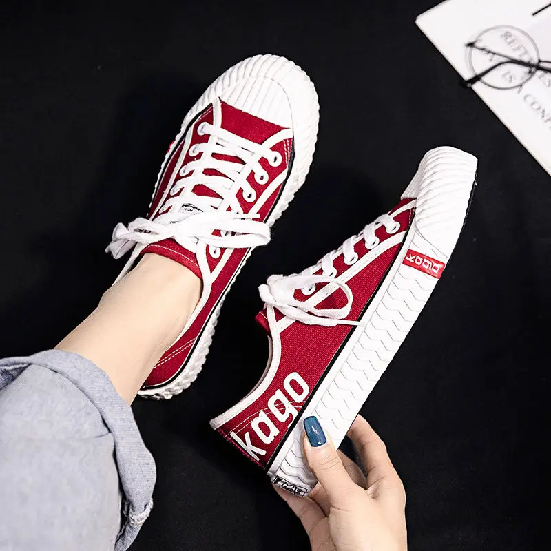 

2021 весенне-осенняя Корейская повседневная обувь для девушек с низким верхом сетчатые однотонные туфли сникерсы Универсальные женские пару...