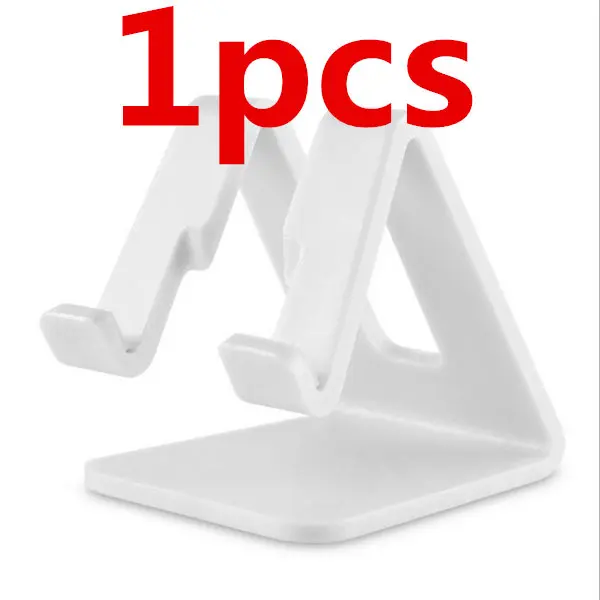 1pcs white Универсальный настольный держатель для планшета, мобильного телефона, держатель с противоударной силиконовой накладкой, крепкая пластиковая подставка-держатель для сотового телефона, крепление - Цвет: 1pcs white