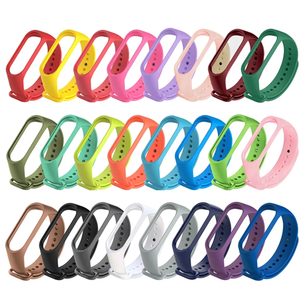 

Ремешок силиконовый для Xiaomi Mi Band 6 5, сменный Браслет для Mi Band, мягкий цветной браслет на запястье для Xiaomi Mi Band 6 5