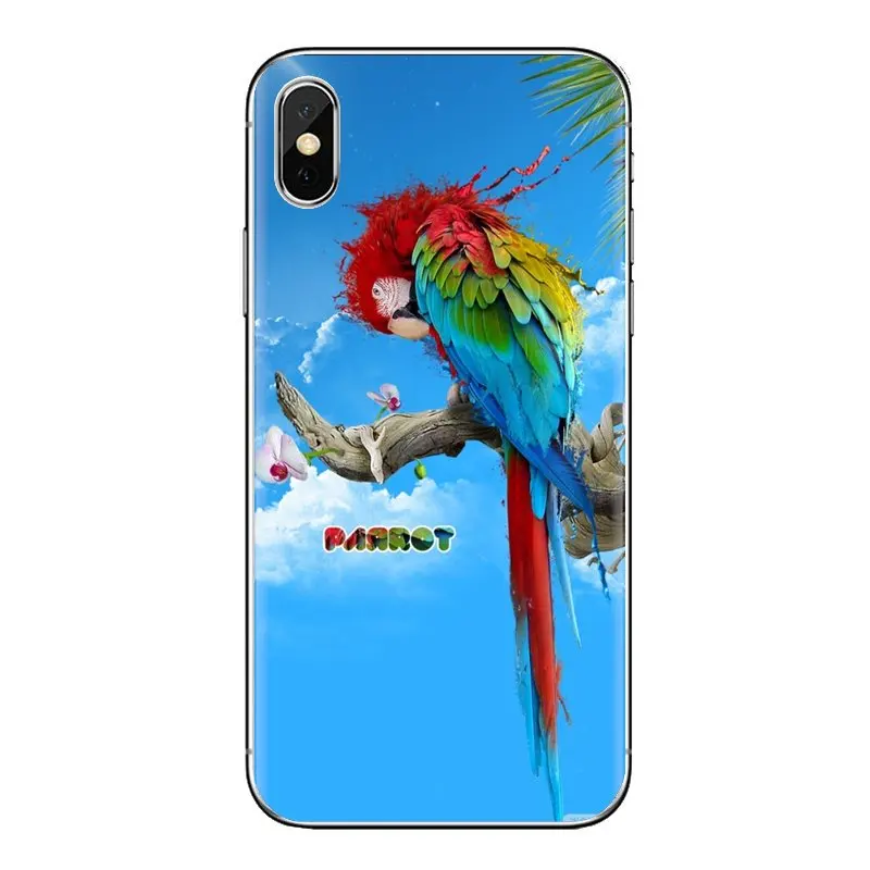 Мягкие чехлы из ТПУ кожи аниме птички обои с попугаями для huawei Honor 7X V10 6C V9 6A играть