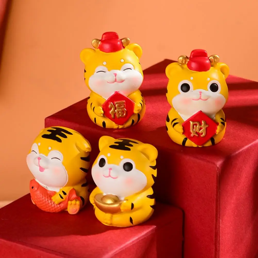 Стильный орнамент из смолы износостойкий цветной изящный очаровательный тигр