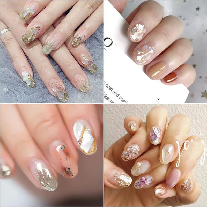 Украшения для дизайна ногтей в сетке красные ракушки товары естественные