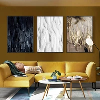 modern nordic abstract yellow black white feather poster print canvas painting picture aisle home living room wall decoration