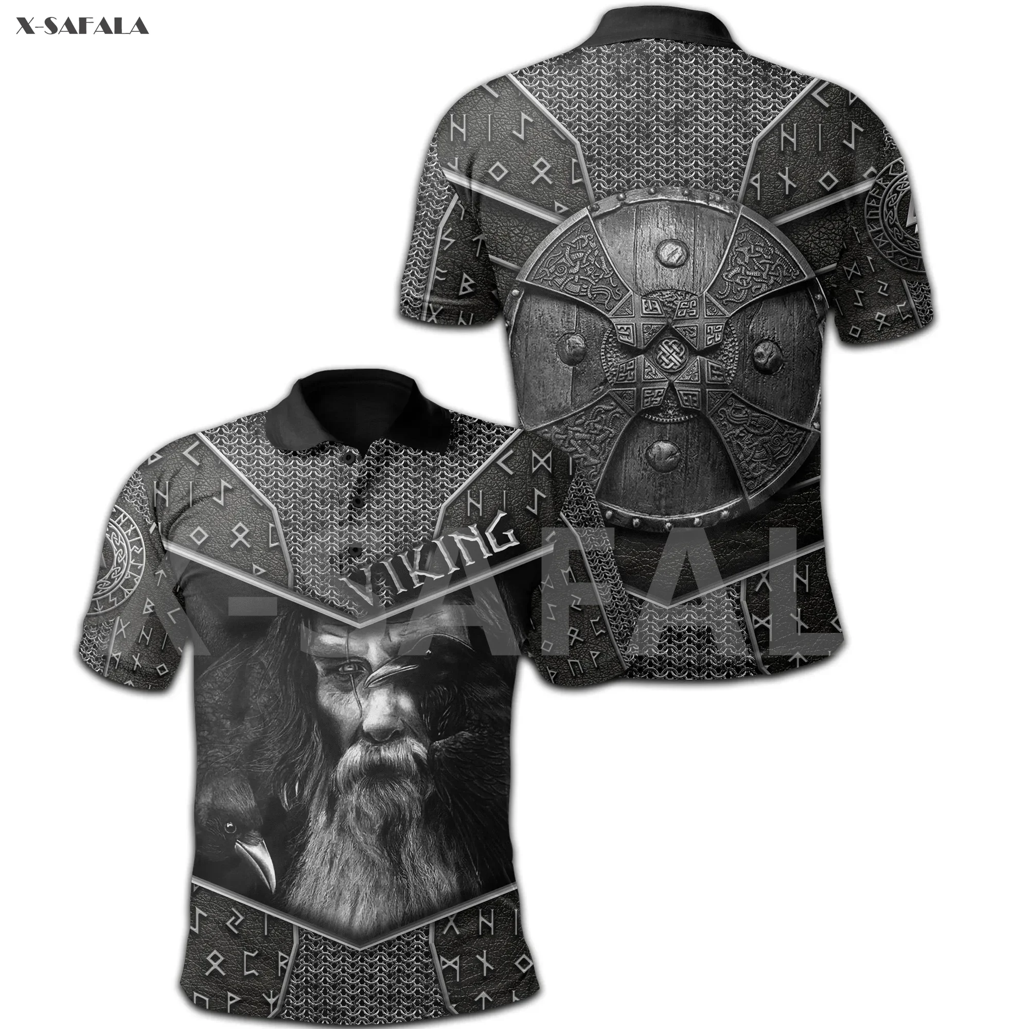 

Viking Fenrir Darkar Odin Northern Light 3D Full Printed Men Women Thin Polo Shirt Collar Short Sleeve Street Wear Casual Tee