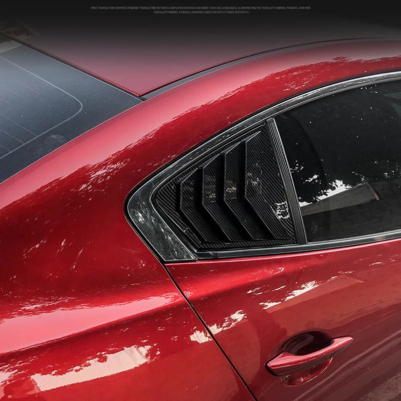 For Mazda 3 M3 Axela 2019 2020 Sedan Version ABS Carbon Tail Rear Window Louvers Shutters Cover Trim 2pcs Auto Car Accessories | Автомобили
