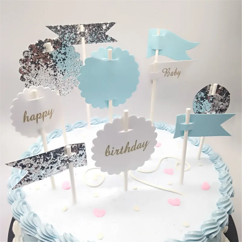 Cakelove 13pcs с днем рождения любят детское блестящее флаг счастливый Любовь Торт