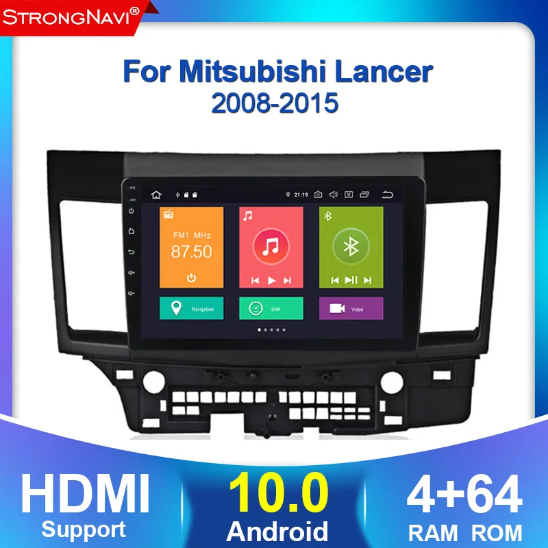 Автомобильный мультимедийный плеер 2DIN Android 10 0 2.5D IPS для Mitsubishi lancer x 2007-2018 радио