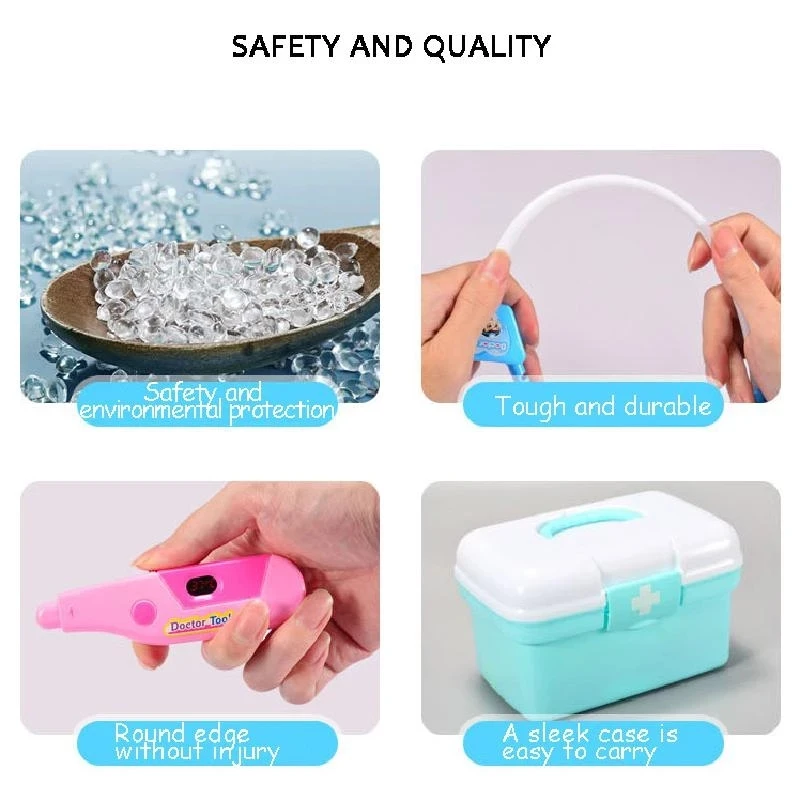 

New Children's Play House Doctor Toy Set Simulation Medicine Box Injection 22pc Storage Barrel Boy And Girl Holiday Gift