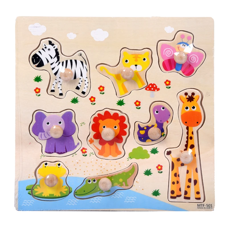 Детские игрушки Монтессори деревянная головоломка ручной захват доска набор