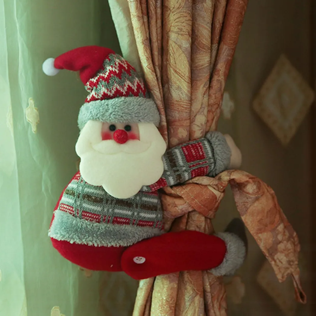 

Christmas Tiebacks Curtain Buckle Navidad Curtain Clips Ornaments Decor Christmas Home Curtain Decor Buckle Cartoon Doll Buckle