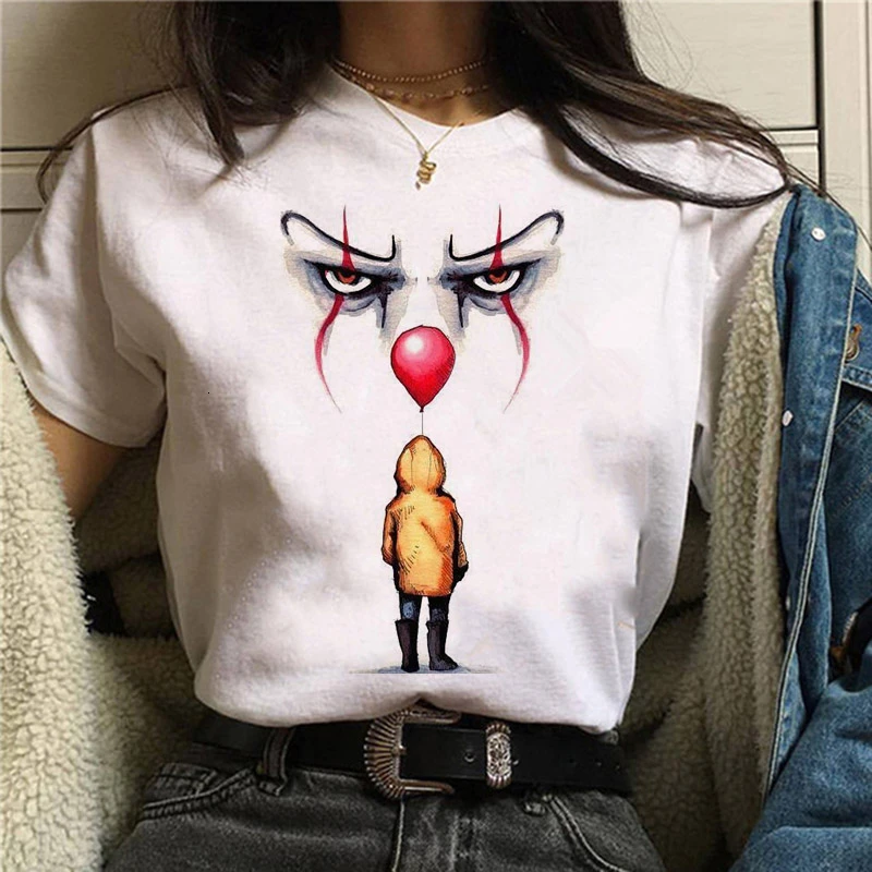 

2021 Horror Friends Tshirt Pennywise Michael Myers Jason Voorhees Halloween gift Women T-Shirt Top Ouija T Shirt Female Shirt