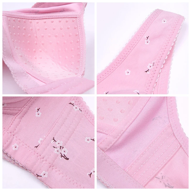 

Women Front Closure Bra Thin Sexy Push Up Bralette Lingeries Breathable Comfortable Wire Free Underwear No-Adjusted Strap