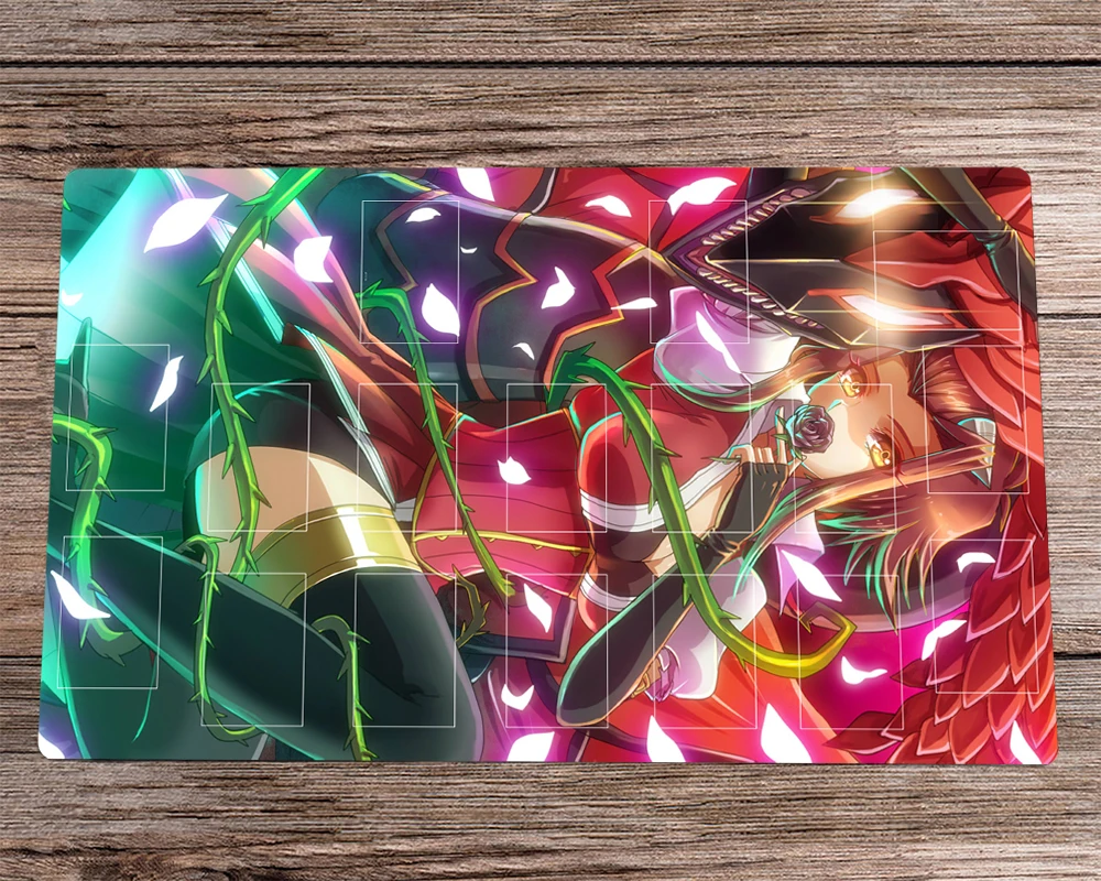 

Anime Yu-Gi-Oh TCG CCG Duel Playmat Akiza Izinsk Black Rose Dragon Card Game Mat Zones & Bag Anti-slip Desk Pad Mousepad 60x35cm