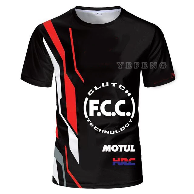 

New Summer Red Black Motocross Quick dry Moto GP For Honda HRC Racing Car Fan Team Motorcycle Bike Riding Cycling T-shirt