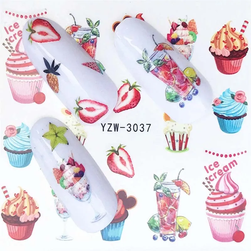 1 шт. Raspberry оранжевый наклейка на ногти водная наклейки для женщин Цвет в виде