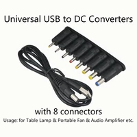 5v 3a universal usb to dc converter for table lamp portable fan audio amplifier with 8 connectors
