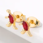 Серьги с маленьким цветным динозавром для женщин, акриловые серьги с простым любовным сердцем, инкрустированные цирконием, модные ювелирные изделия, рождественские подарки