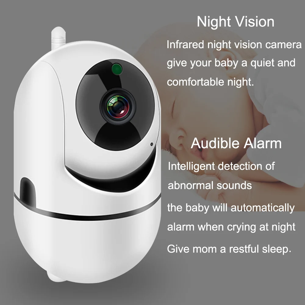 

1080P Baby Monitor with Camera Night Vision Two Way Audio Auto Tracking Baby Sleeping Nanny Camera Wifi Home Security Camera