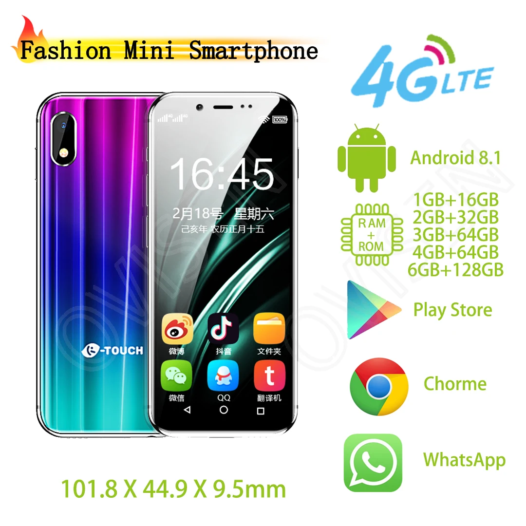 Маленький смартфон K-TOUCH I9 3,5 дюймов 3 Гб 32 г Face ID Android 8,1 2 Гб 16 Гб карманный мини Ультратонкий Роскошный телефон для мальчиков