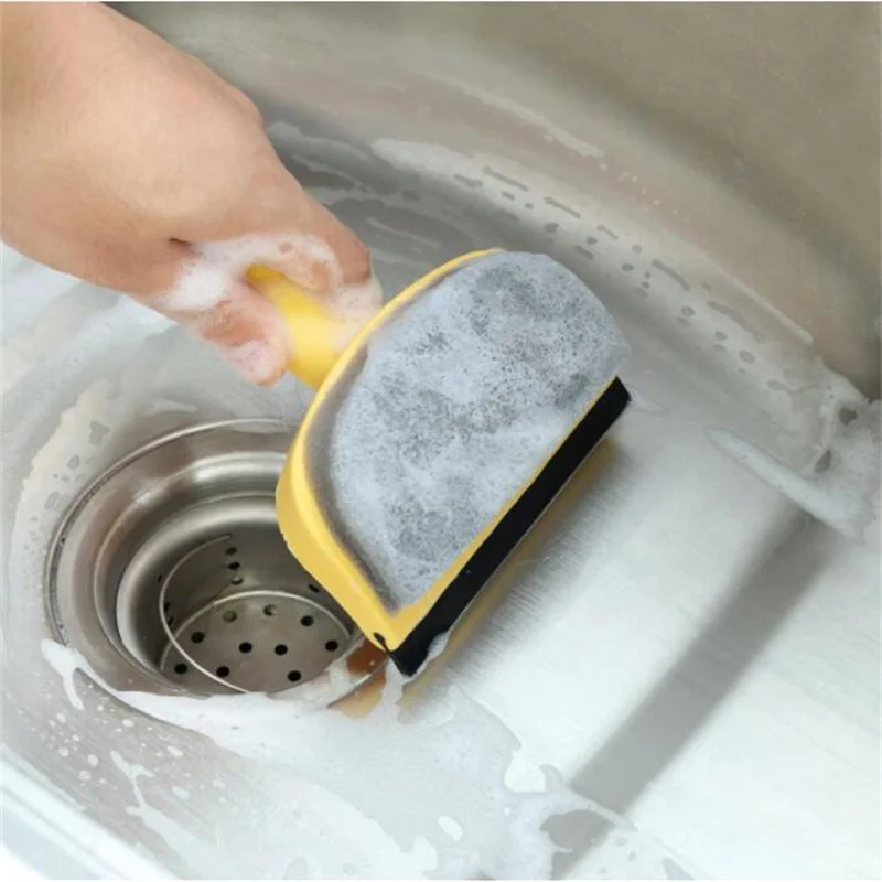 

Brush Double Sided Plastic Brush For Glass Bathroom Bathtub Mirror Clean Kitchen Sink Home Multifunction Accessories Tools