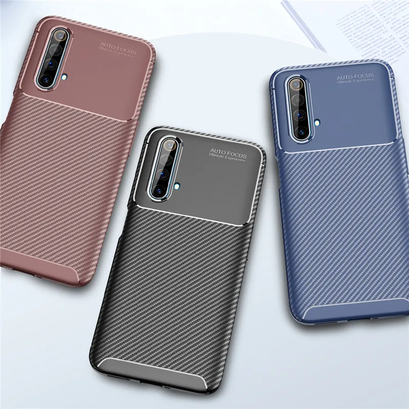Чехол для OPPO Realme X3 SuperZoom X50 X50M мягкий корпус из углеродного волокна защитный