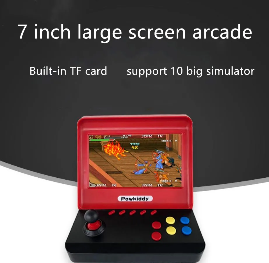 Powkiddy 7 дюймов Большой экран Ретро Мини Портативная Аркада для GBA ностальгическая