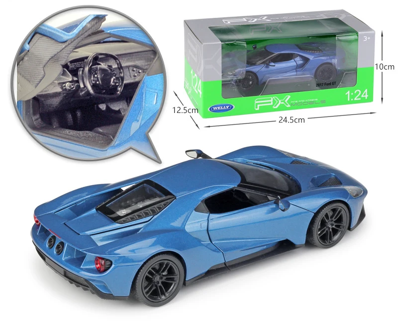 WELLY Модель автомобиля масштаб 1:24 2017 Ford GT имитатор литая Гоночная машина