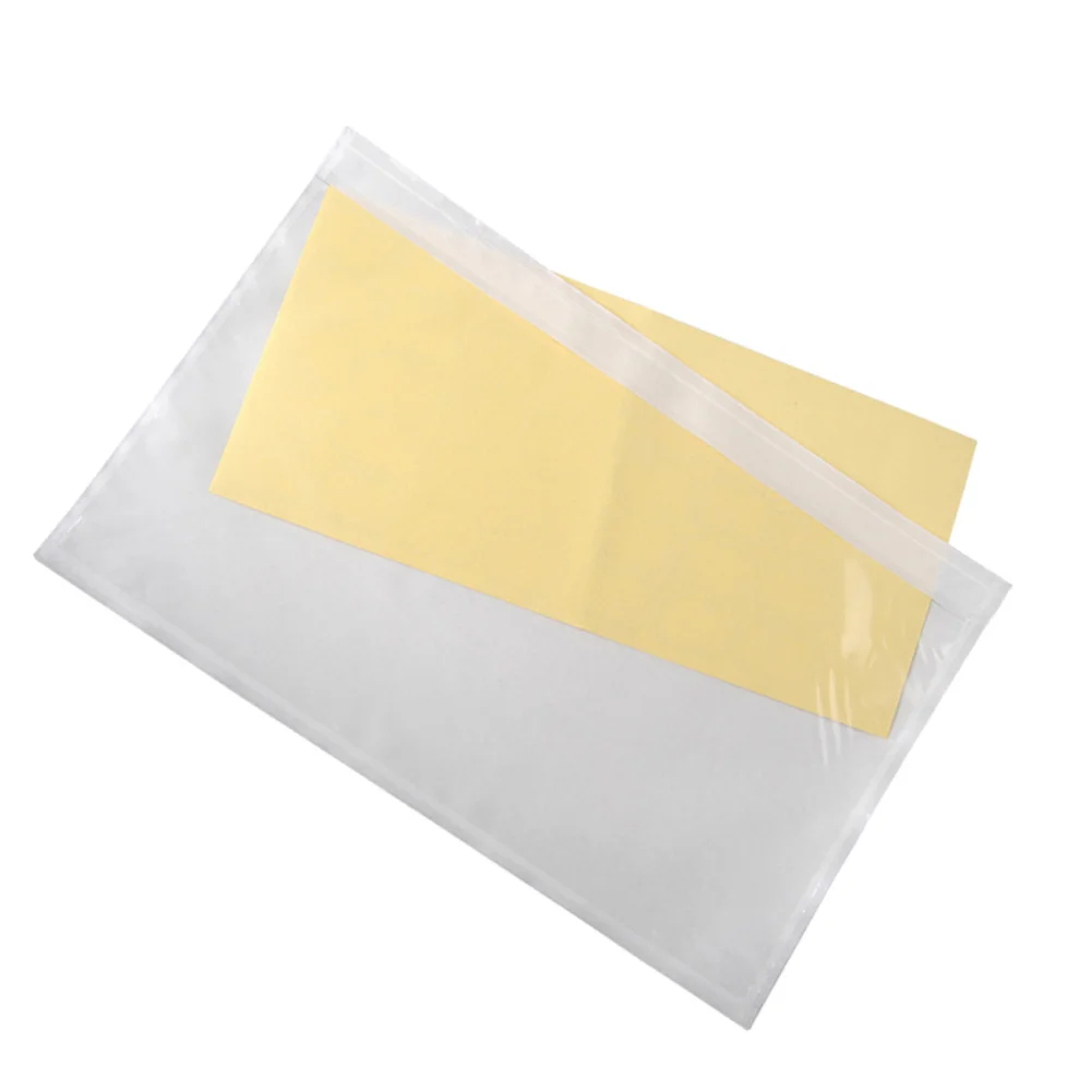 

100pcs Self-Adhesive Packing List Envelopes Transparent Packing List Pouches for Invoice Shipping Label (15x18cm)