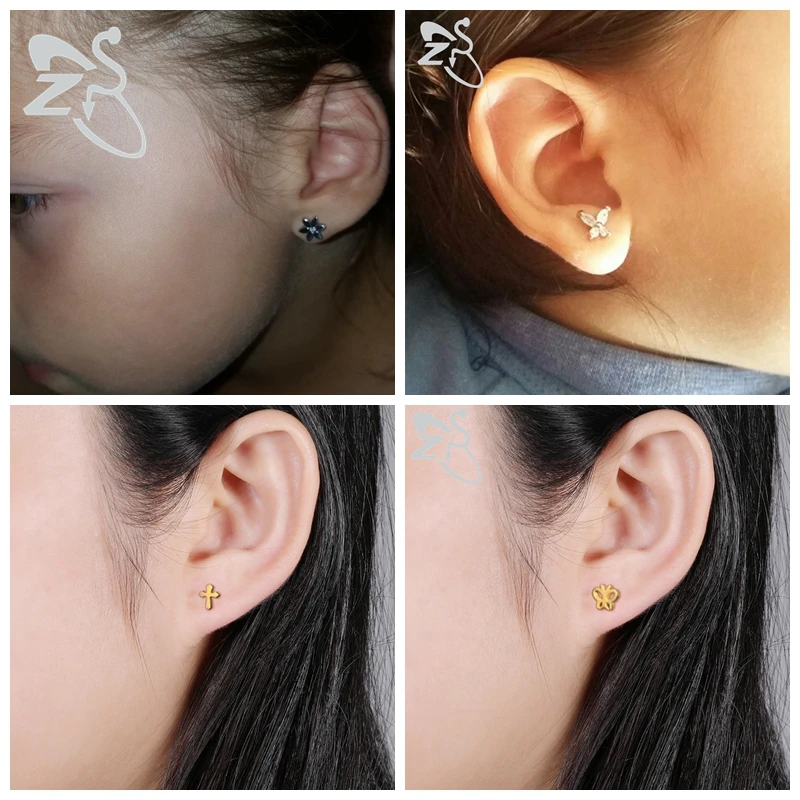 Детские серьги из нержавеющей стали модные гвоздики для девочек украшения