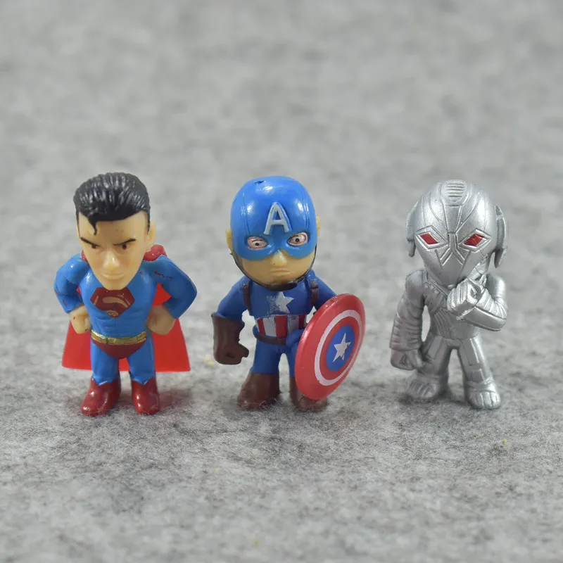 12pcs/Lot Disney The Avengers Superhero Q Version Iron Man Thor Hulk Captain America Spiderman Action Figure Model Doll Toys | Игрушки и