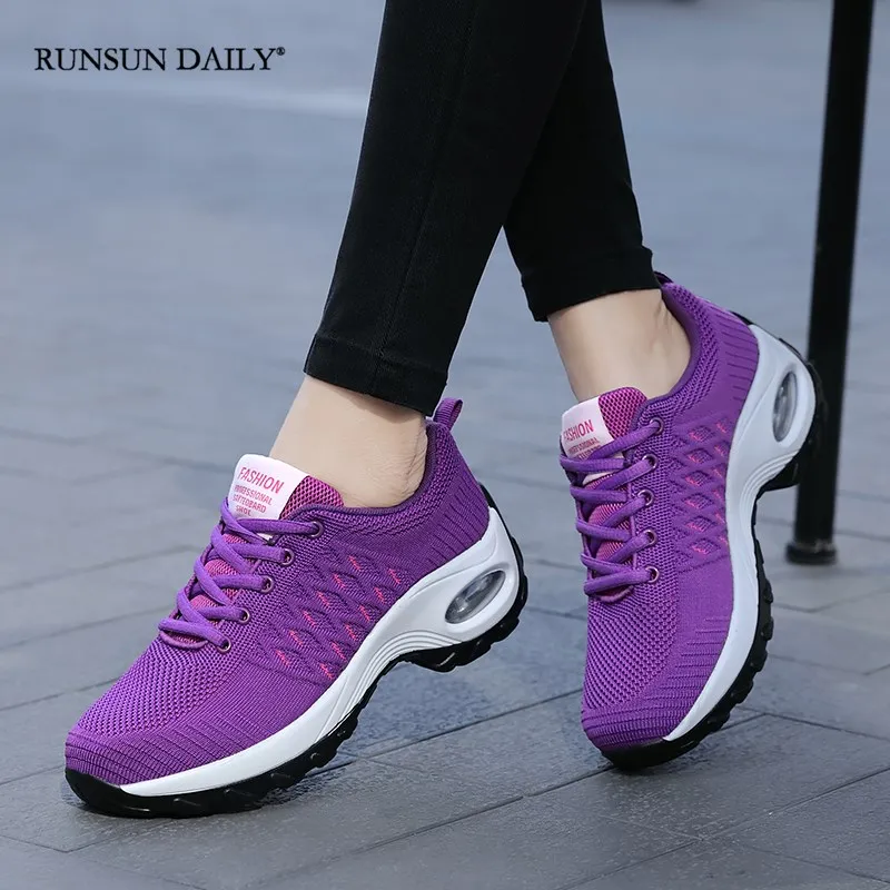 

Fashion Walking Shoes Women Sneakers Air Cushion Running Shoes Breathable Lightweight Wedges Shoes