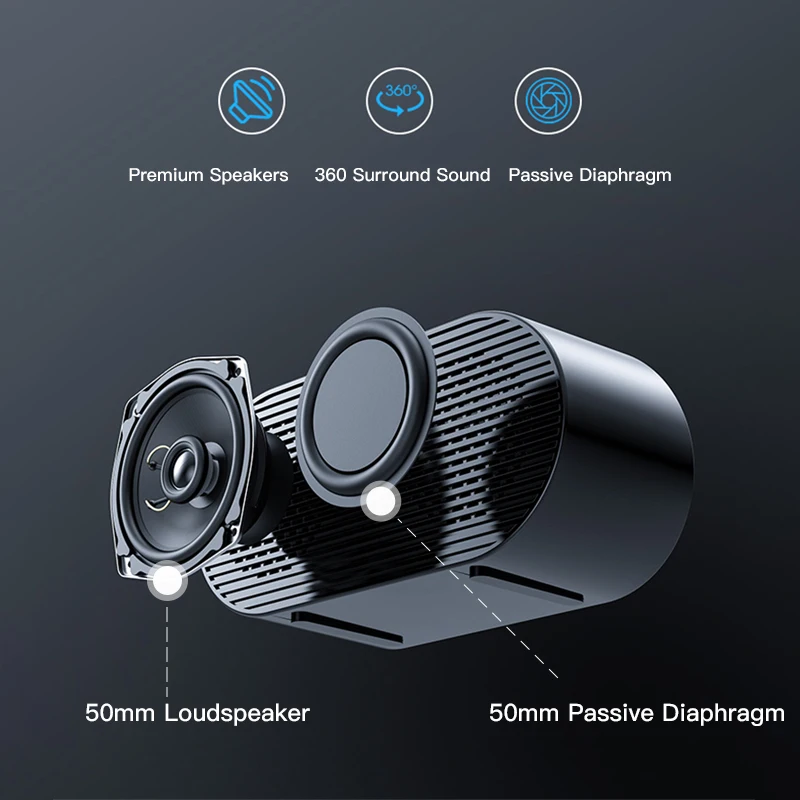 Bluetooth-Колонка портативная с зеркальным будильником беспроводной динамик