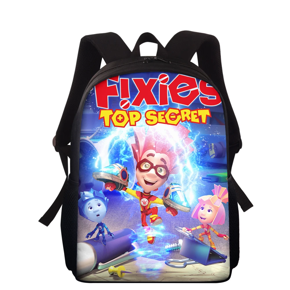 15-Inch Children's Backpack The Fixes Pattern Kids School Book Bags Russian Cartoon Design Students School Bags