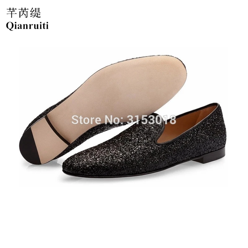 2019 autumn Street Stylish Men Casual Shoes Sequined cloth Flats Slip-on Loafers Handmade Male Casual Shoes