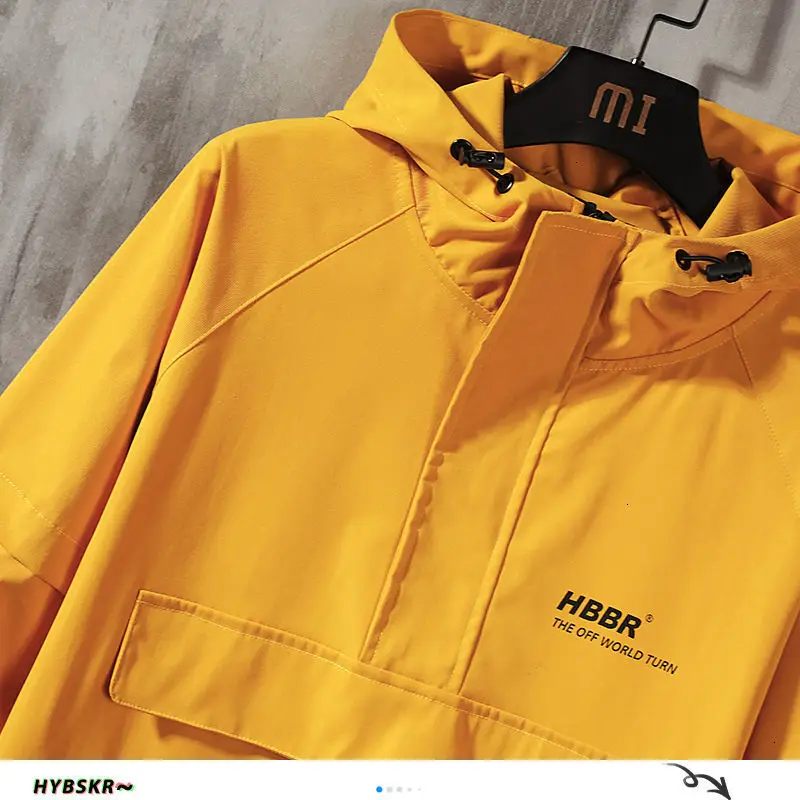 Hybskr Мужская японская куртка с капюшоном мужская Свободная Повседневная Верхняя