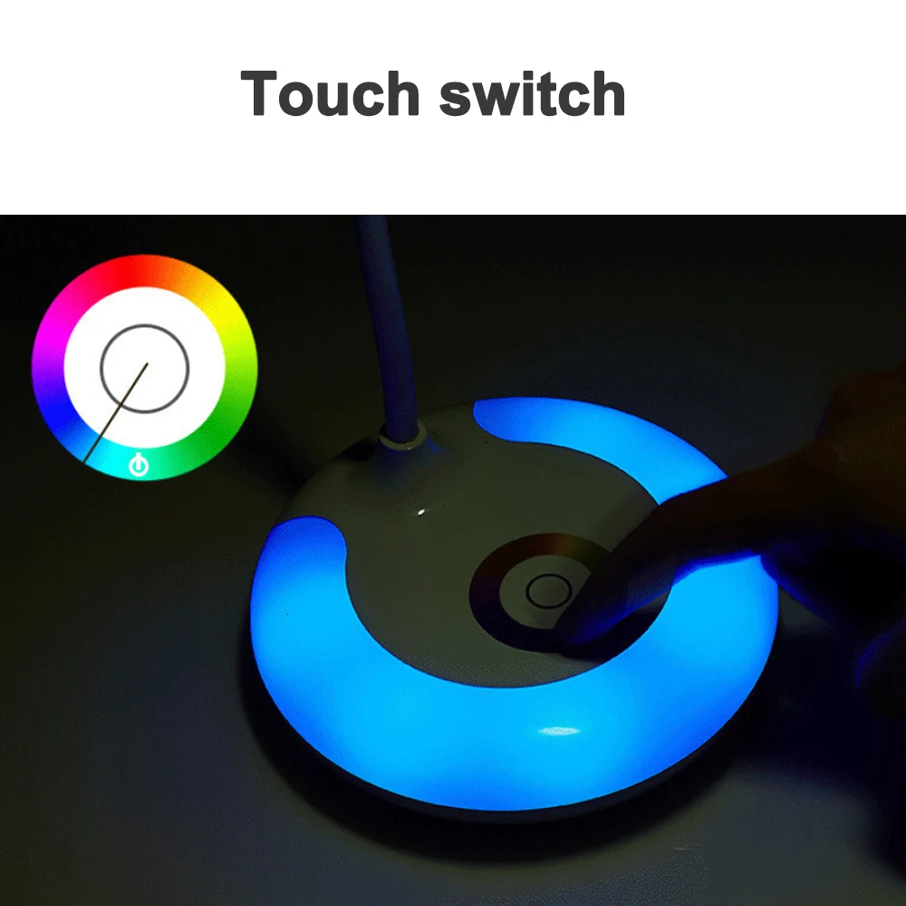 Светодиодный настольный светильник с usb зарядкой Гибкая Настольная лампа для