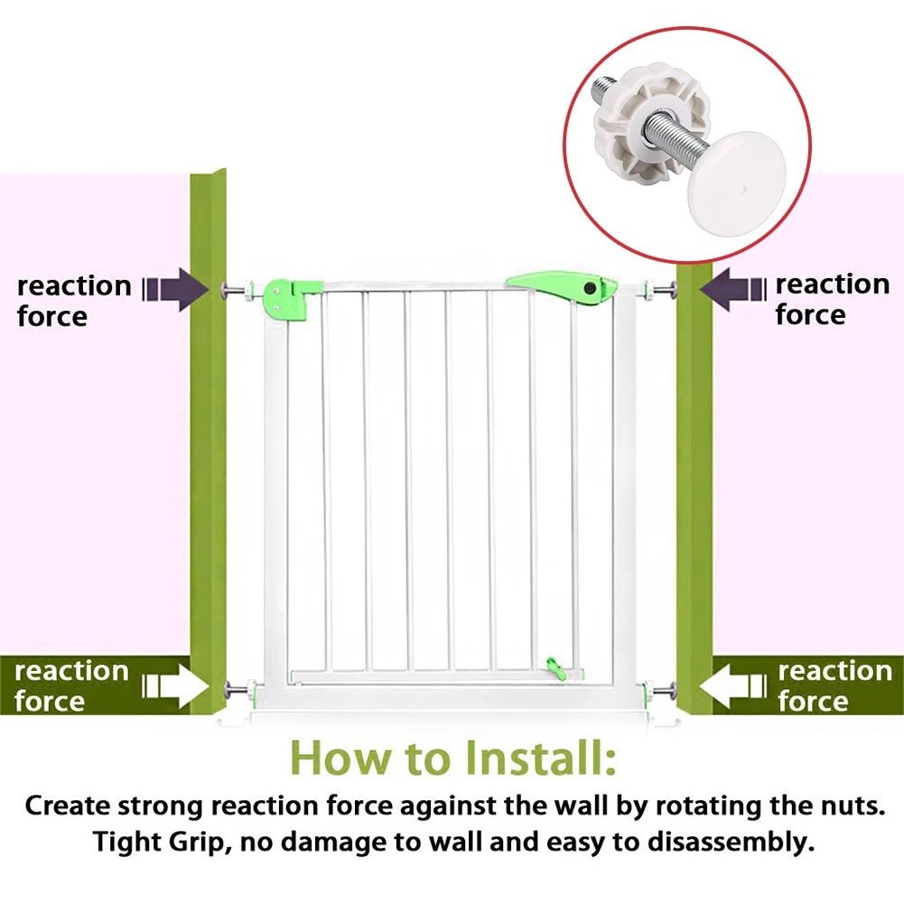 

4pcs M10 Screw Bolts Durable Hardware Replacement Parts Stair Railing Pressure Baby Gate Adapter Threaded Spindle Rods For Pets