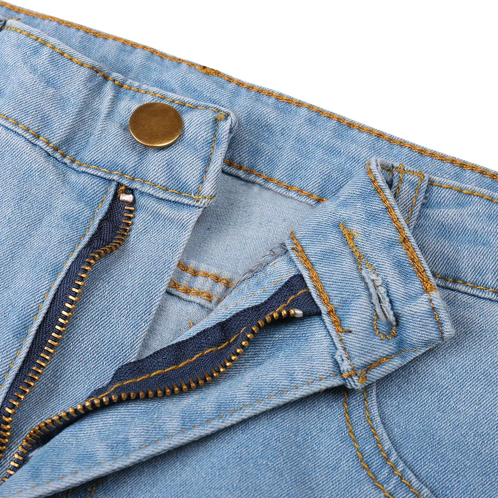 

Vintage Hole Light Blue Jeans Woman Auutmn Summer High Waist Boyfriend Style Fashion Denim Pants Female Jean