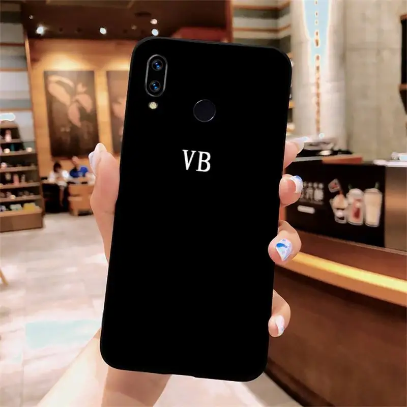

Pastel Custom Initials Monogram luxury protective Phone Case shell For Xiaomi Redmi note 7 8 9 t k30 max3 9 s 10 pro lite