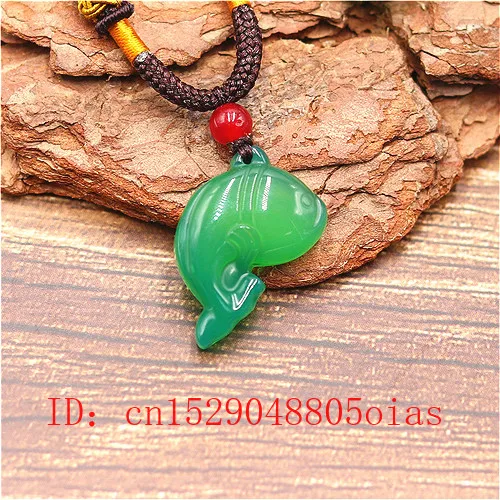 Натуральный зеленый китайский нефритовый Дельфин кулон агат ожерелье модное