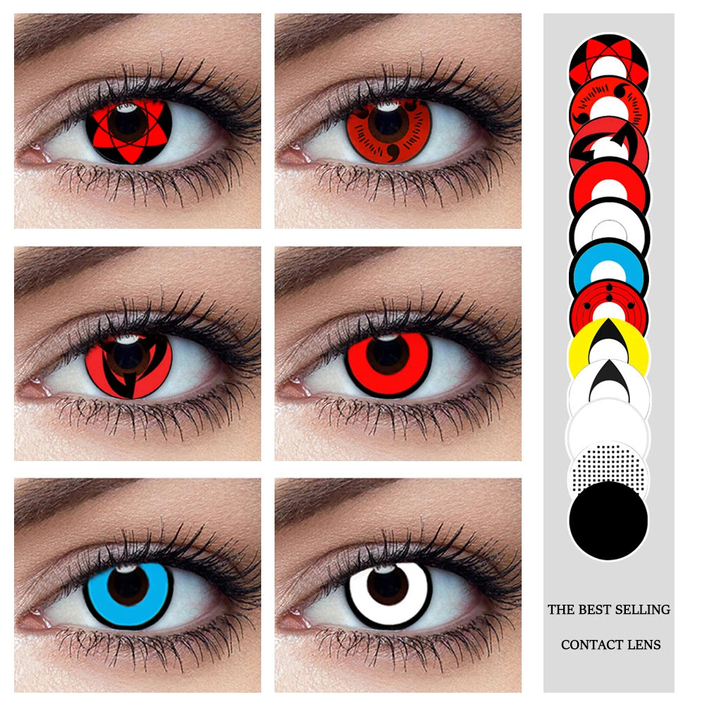 Цветные контактные линзы косметика для глаз цветные аксессуары учеников аниме