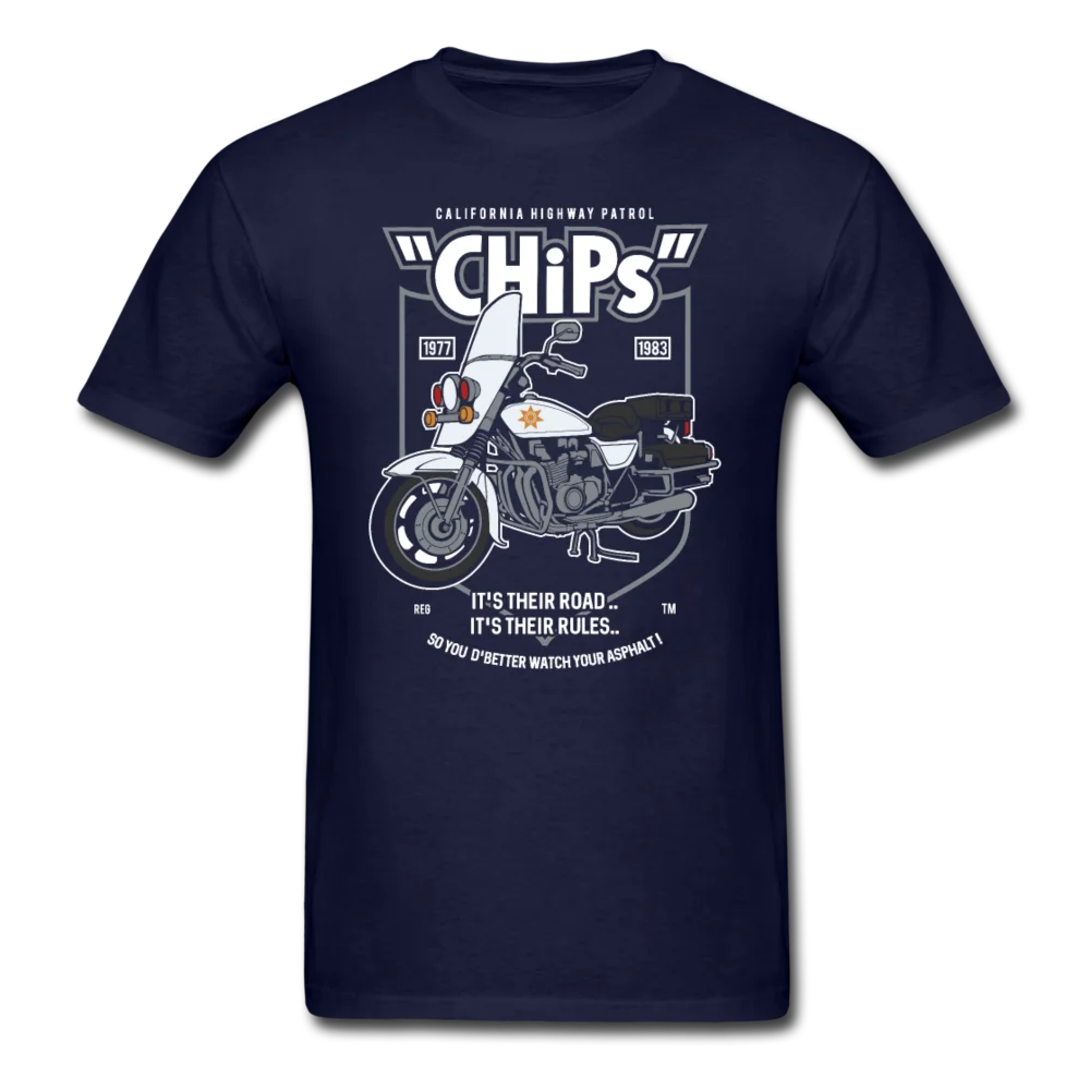 

Chips Police Bike - 80's Retro TV | Men's T-Shirt Summer Cotton Short Sleeve O-Neck Unisex T Shirt New S-3XL