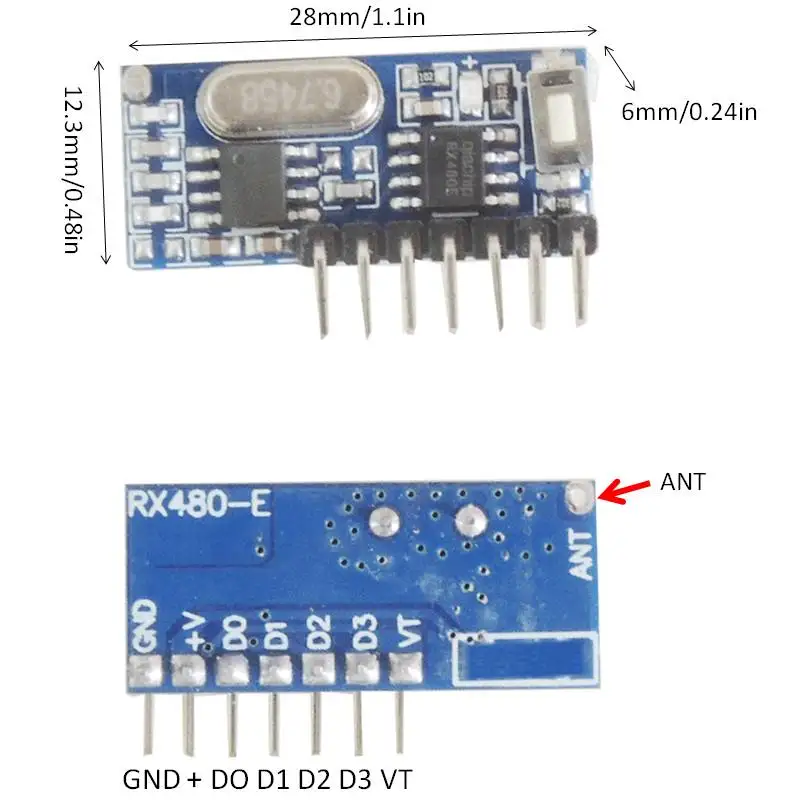 433Mhz RF Wireless Receiver and Transmitter Remote Control Switch Learning Code Module 4 Ch output With Button For Diy | Обустройство