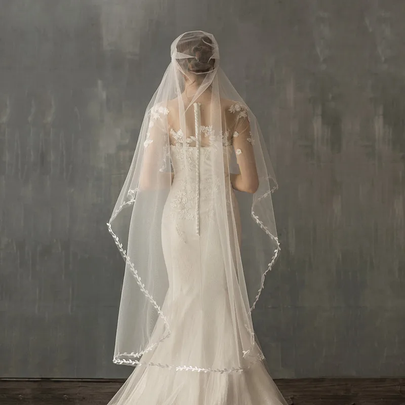 

Bridal Veil With Comb Wedding Accessories for Women Engagement Hair Ornaments One Layer Long Veils White Trendy