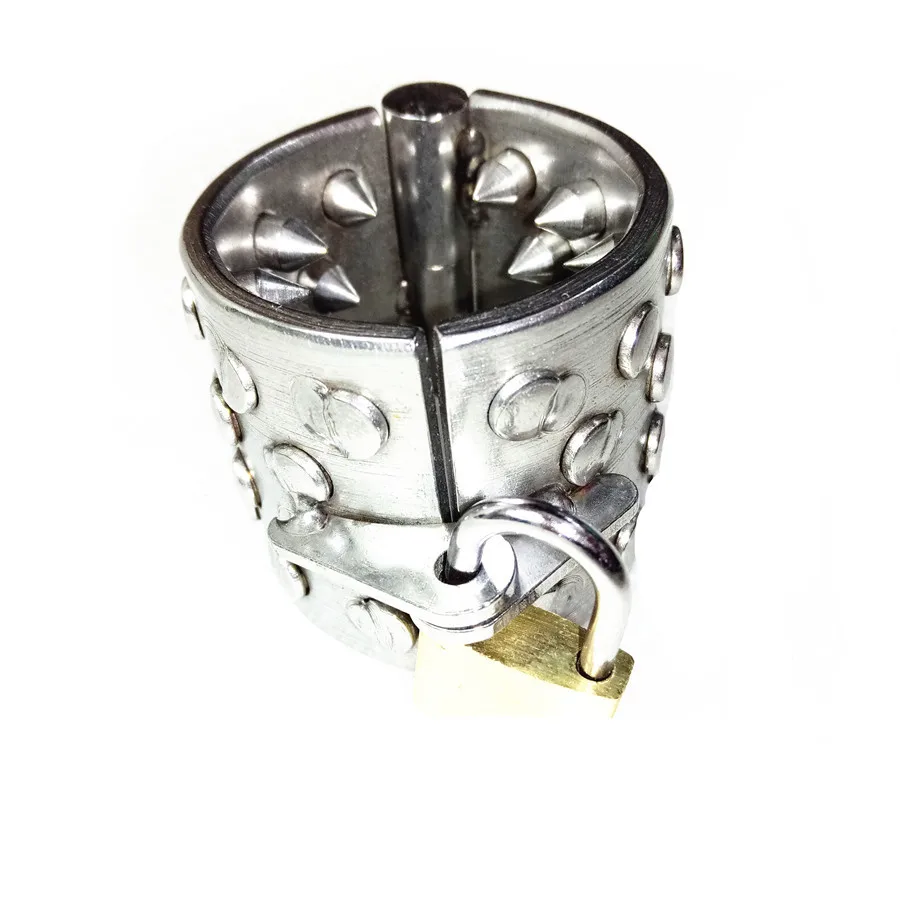 БДСМ шар для пениса из нержавеющей стали растягивающее кольцо с шипами мошонки