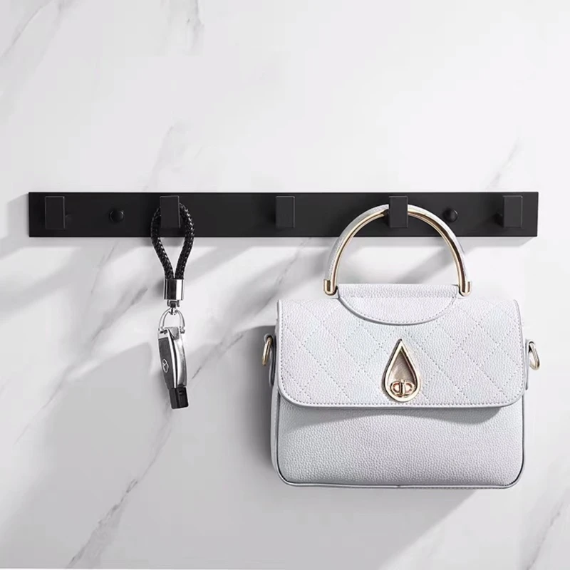 

Aluminum Wall Mounted Robe Rack Clothes Hanger Towel Holder 3/4/5/6 Hooks Kitchen Bathroom Hardware X37B